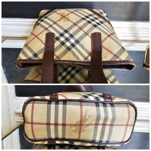 Authentic Burberry Haymarket Nova Check Canvas Small Tote Bag - Picture 3 of 9